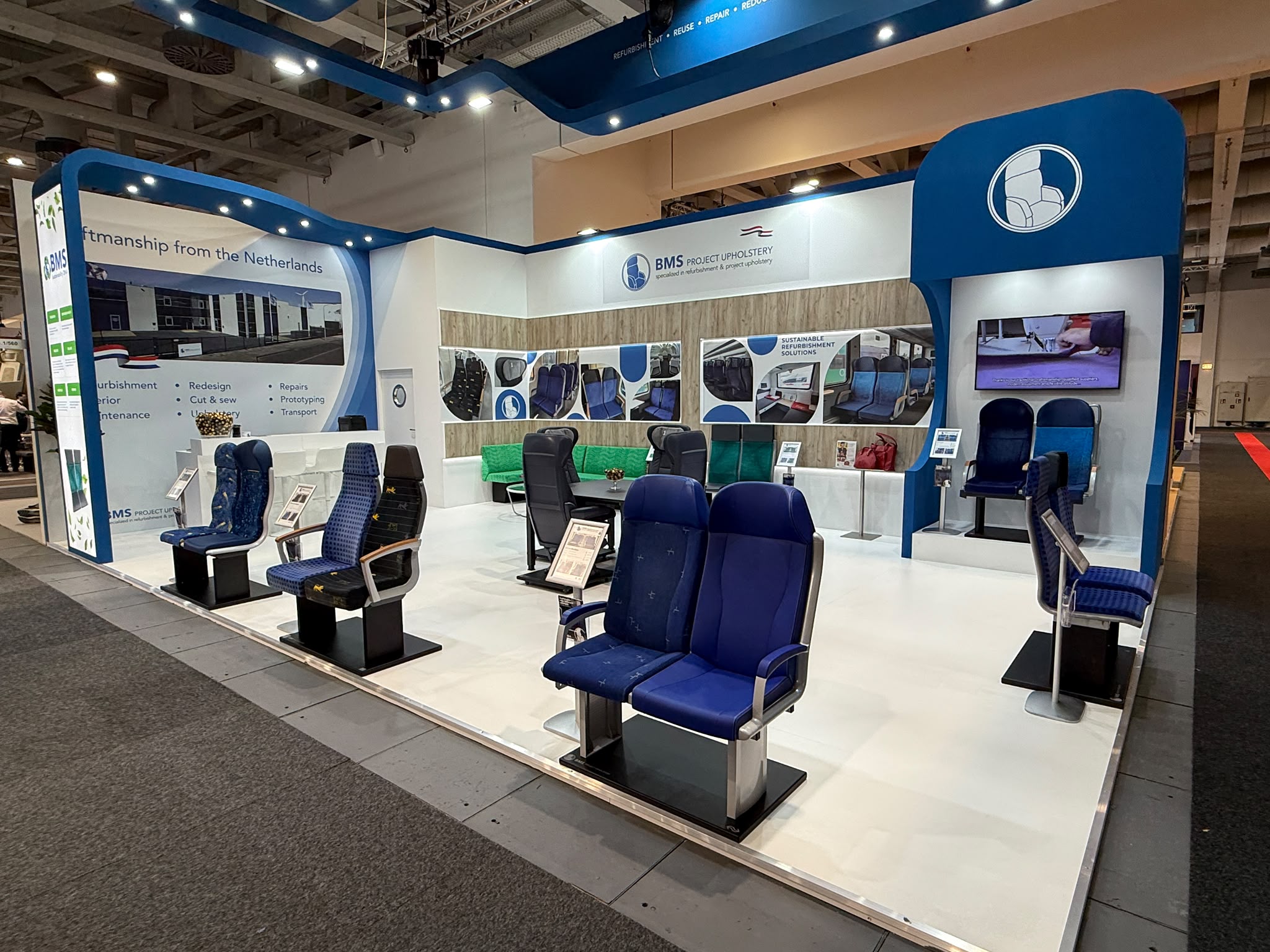 BMS Upholstery Exhibition stand by Experientia